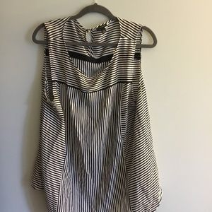 Ann Taylor stripped blouse white and navy xxl